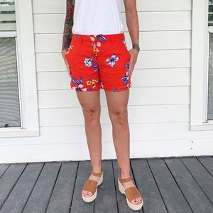 FLORAL~RED~SHORT~OLD NAVY~SIZE 4